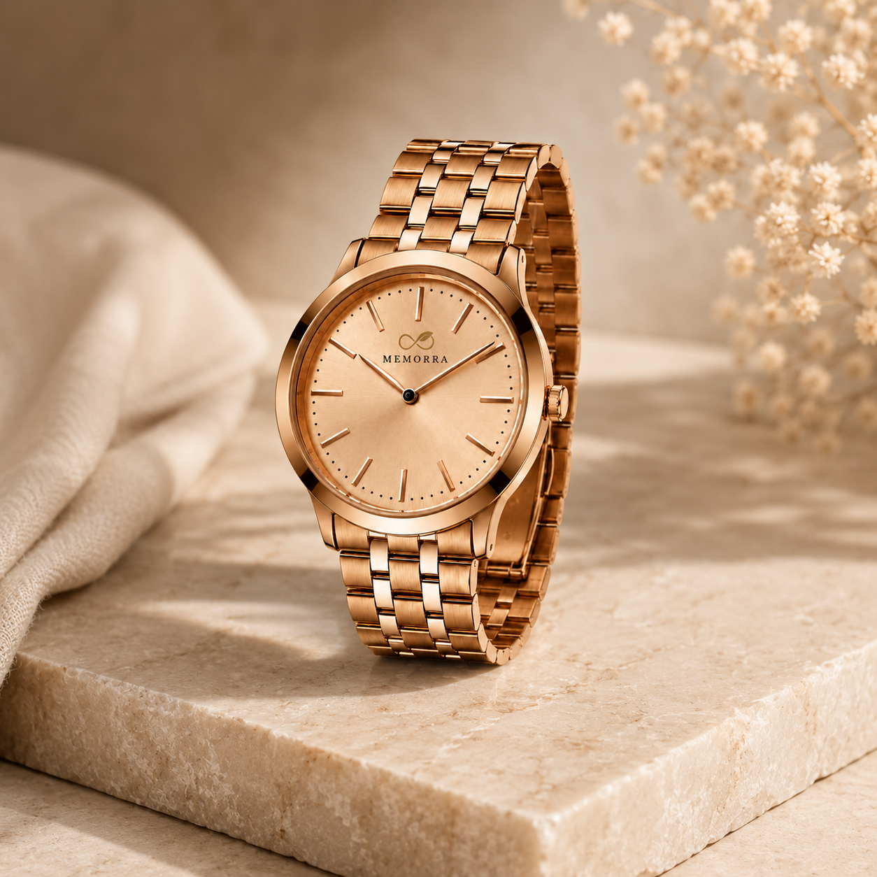Luxury Gold Stainless Steel Analog Wrist Watch