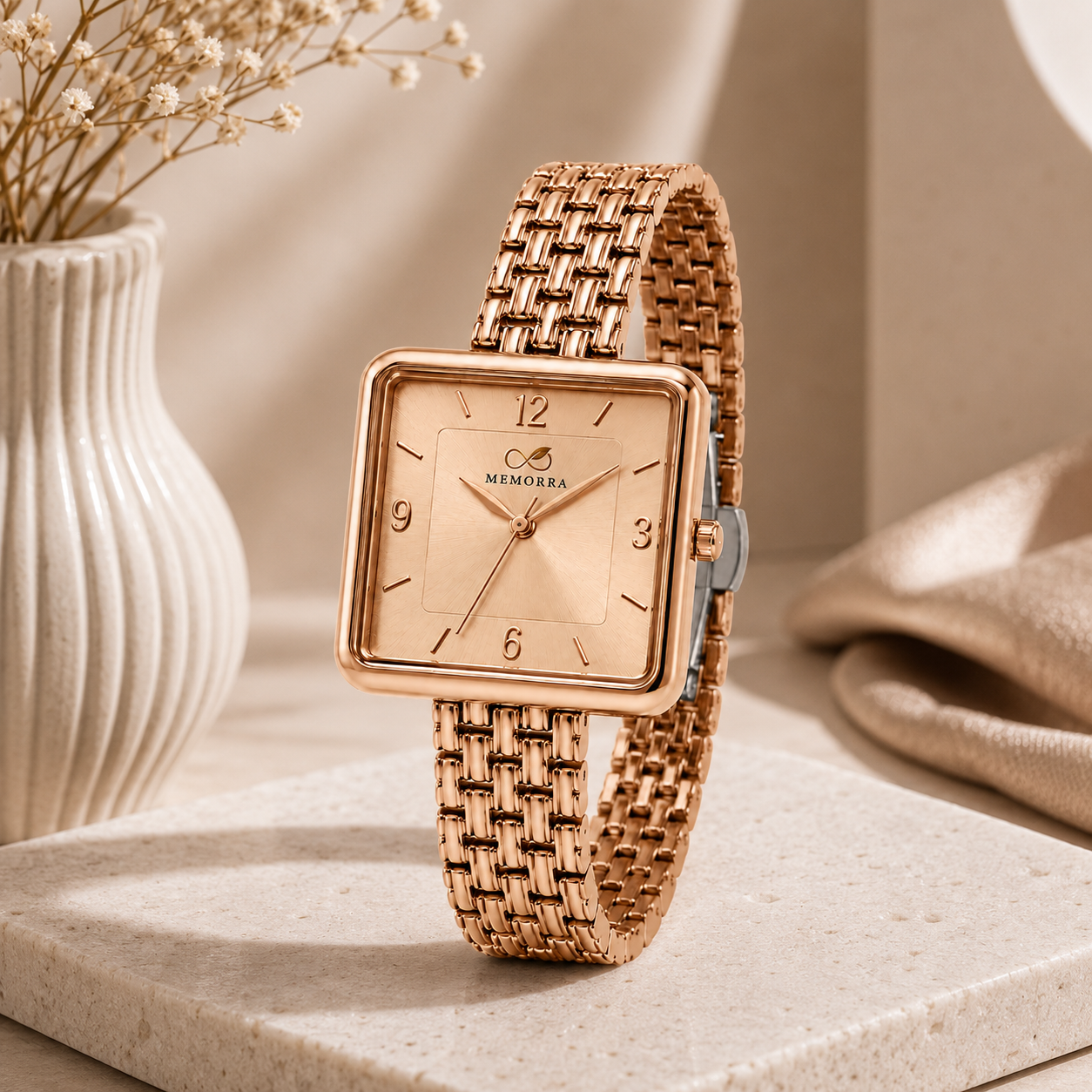 Luxury Rose Gold Square Women's Watch