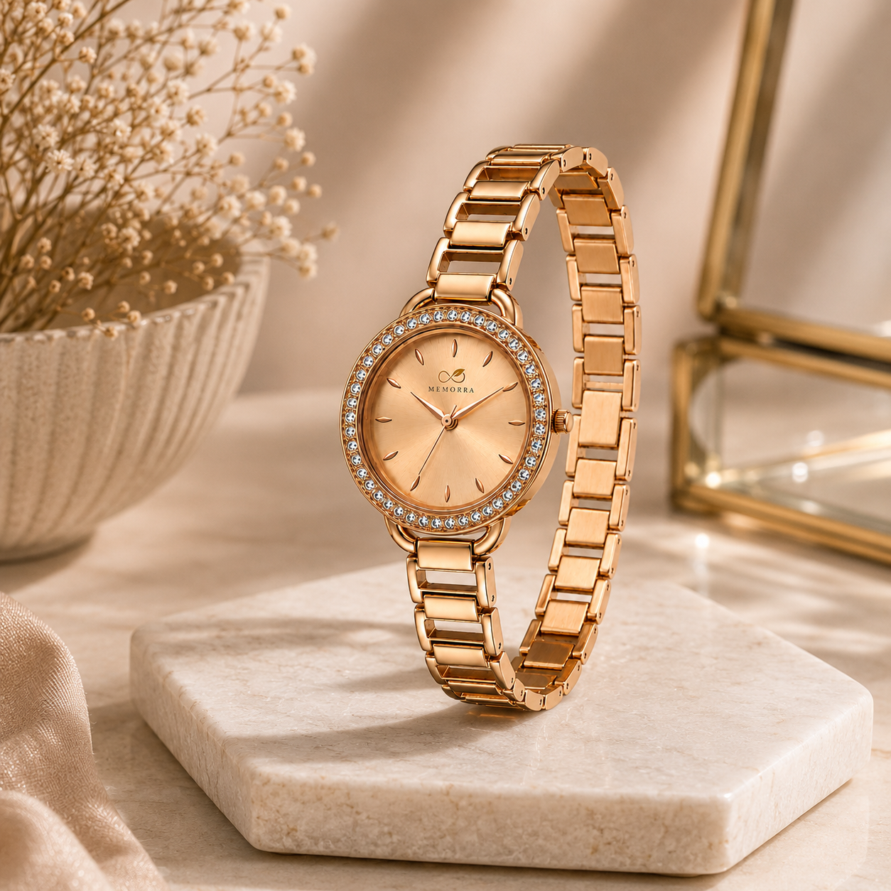 Luxury Rose Gold Crystal Women's Watch
