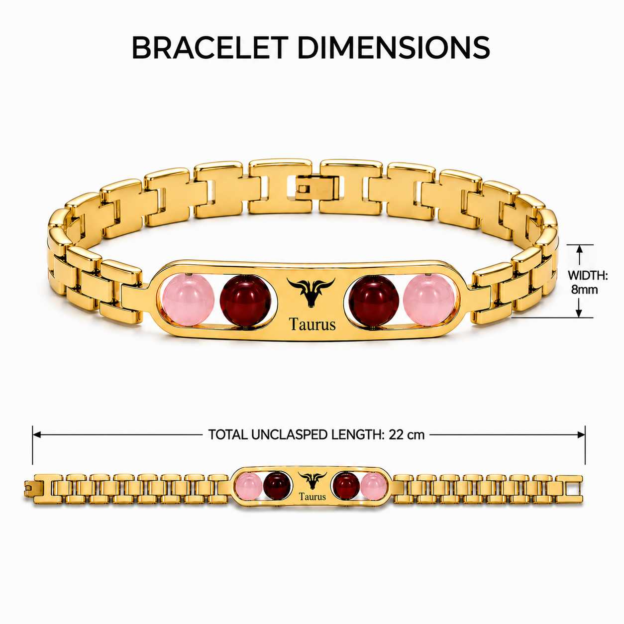 Gold Zodiac Stone Bracelet for Women