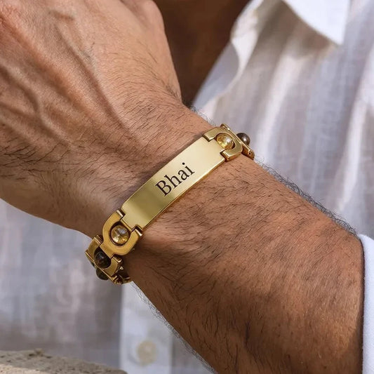 Arc Stone Rakhi - Gold