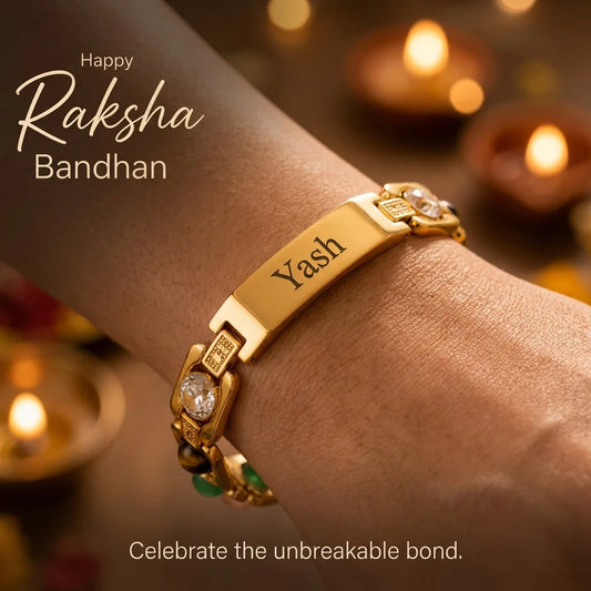 Edge Stone Rakhi - Gold