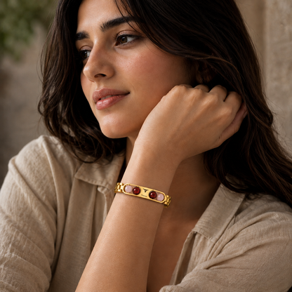 Gold Zodiac Stone Bracelet for Women