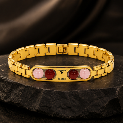 Gold Zodiac Stone Bracelet for Women