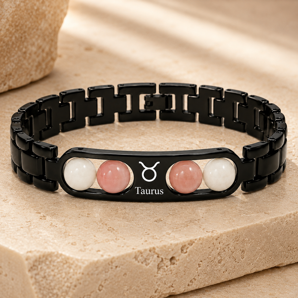 Black Zodiac Stone Bracelet for Men