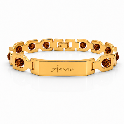 Personalized Rudraksha Gold Bracelet for Men