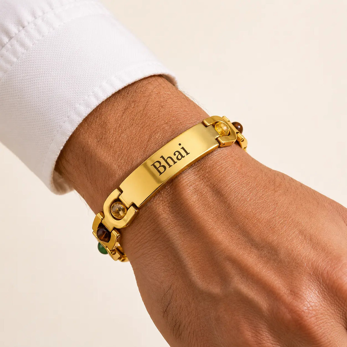 Arc Stone Rakhi - Gold