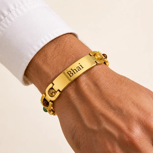 Arc Stone Rakhi - Gold