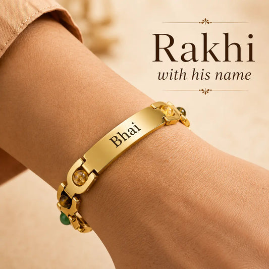 Arc Stone Rakhi - Gold