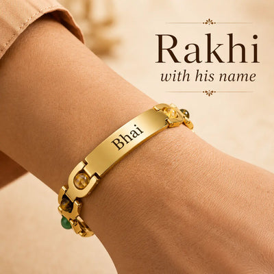 Arc Stone Rakhi - Gold
