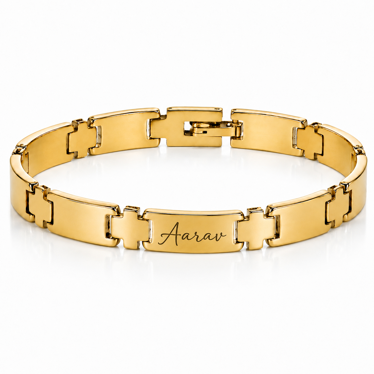 Personalized Gold Stainless Steel Name Bracelet