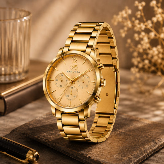 Premium Gold Multifunction Analog Men's Watch
