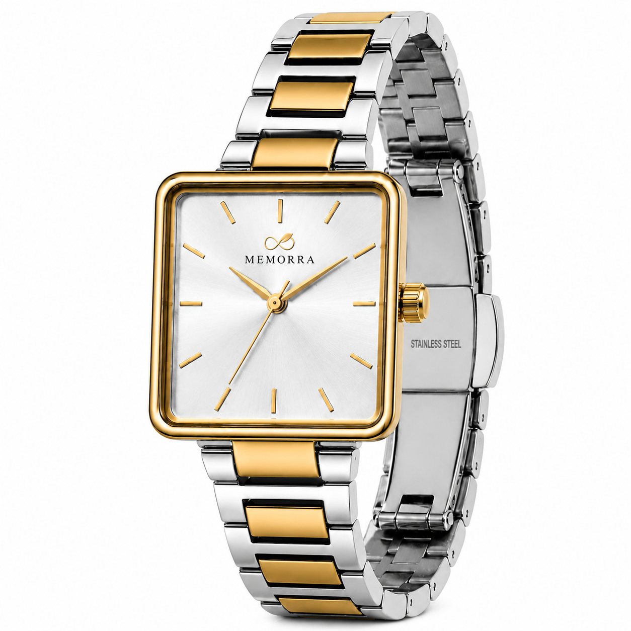 Premium Two-Tone Square Analog Men's Watch
