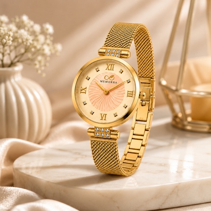 Luxury Gold Mesh Strap Women's Watch