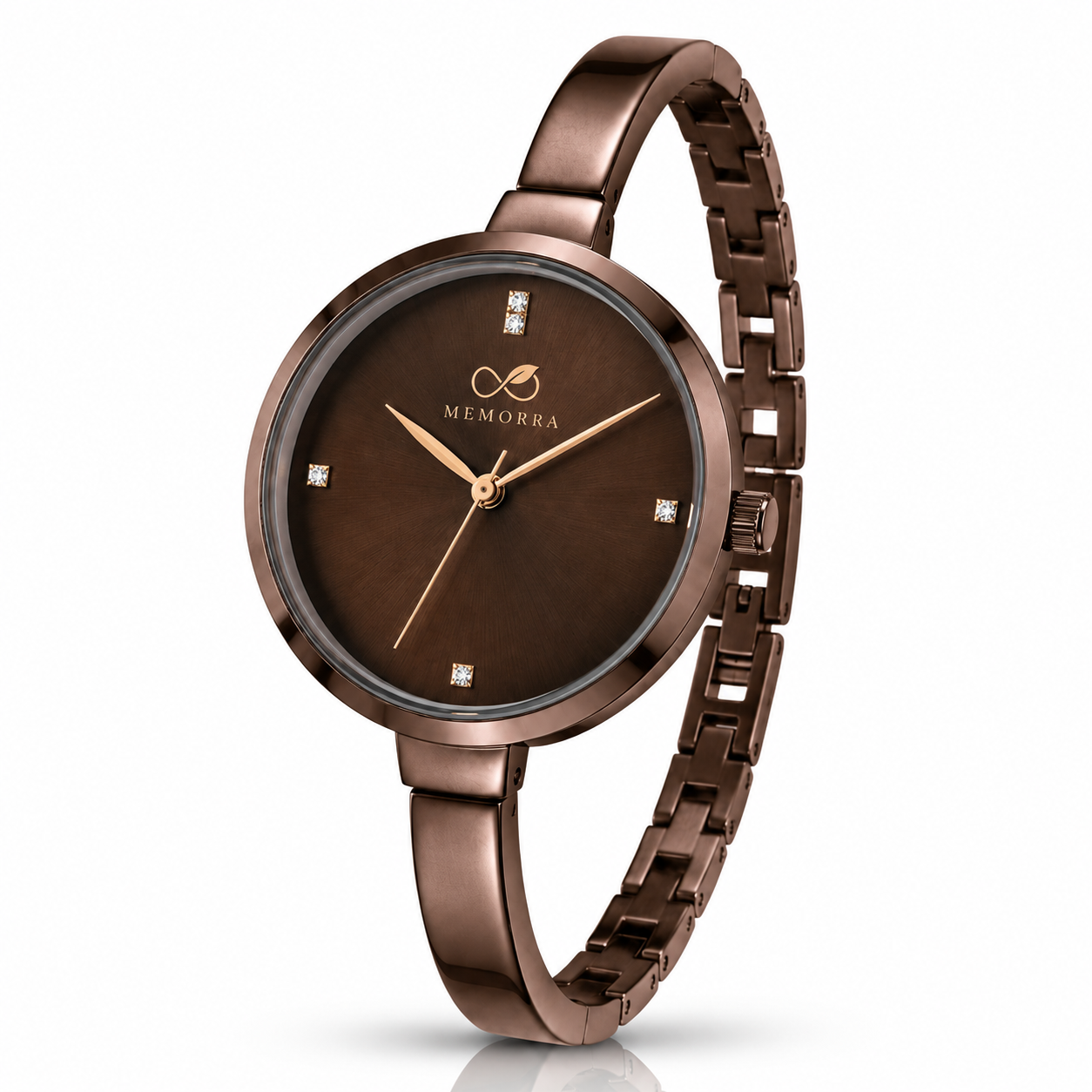 Elegant Brown Stainless Steel Women's Watch
