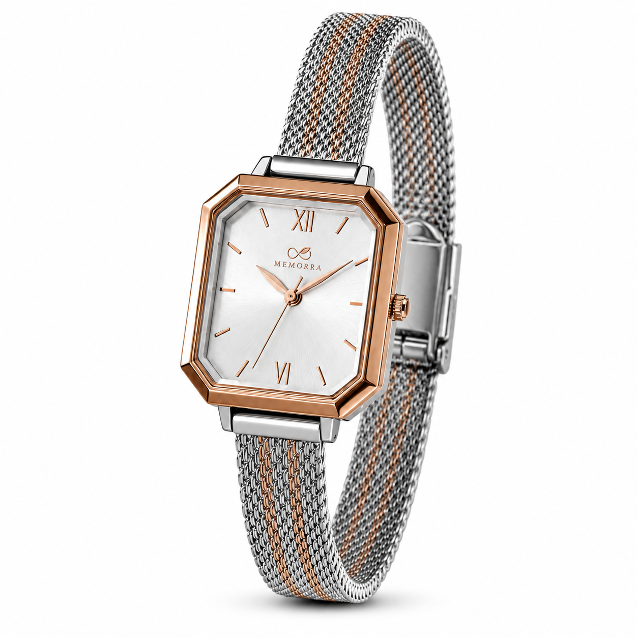 Elegant Two-Tone Mesh Strap Women's Watch