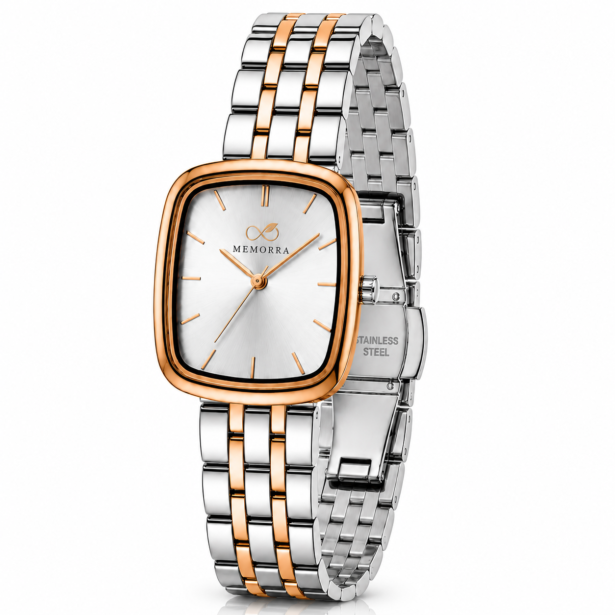 Elegant Two-Tone Rectangular Women's Watch