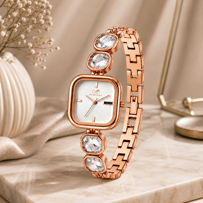 Luxury Rose Gold Crystal Women's Watch
