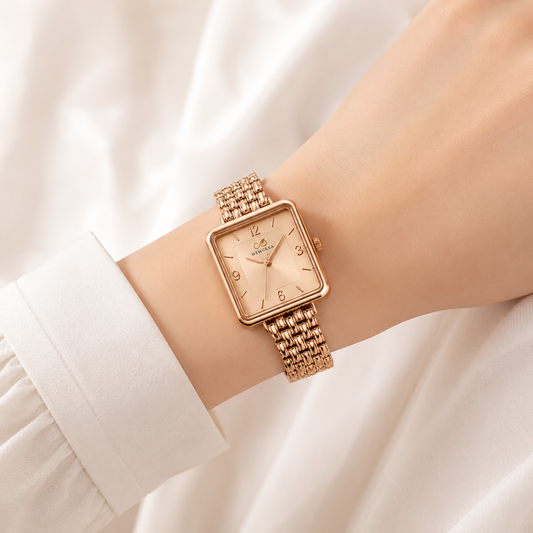 Luxury Rose Gold Square Women's Watch