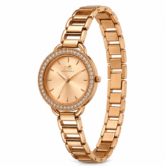 Luxury Rose Gold Crystal Women's Watch