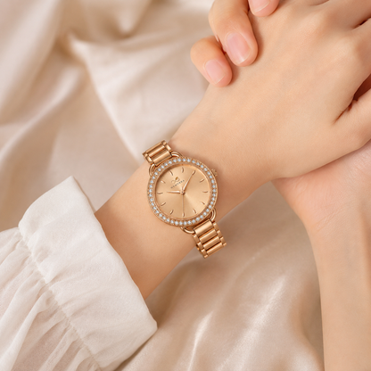 Luxury Rose Gold Crystal Women's Watch