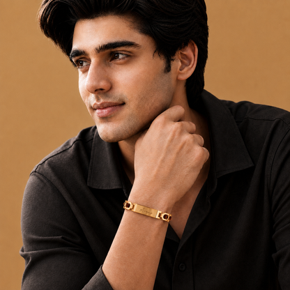 Personalized Rudraksha Gold Bracelet for Men