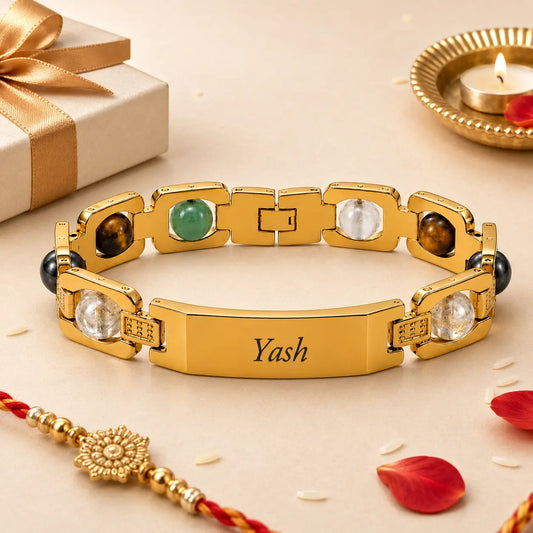 Edge Stone Rakhi - Gold