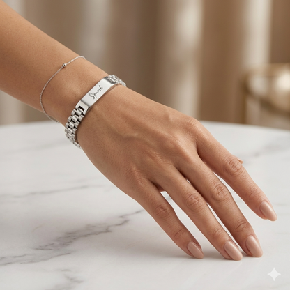 Personalized Women's Stainless Steel Name Bracelet