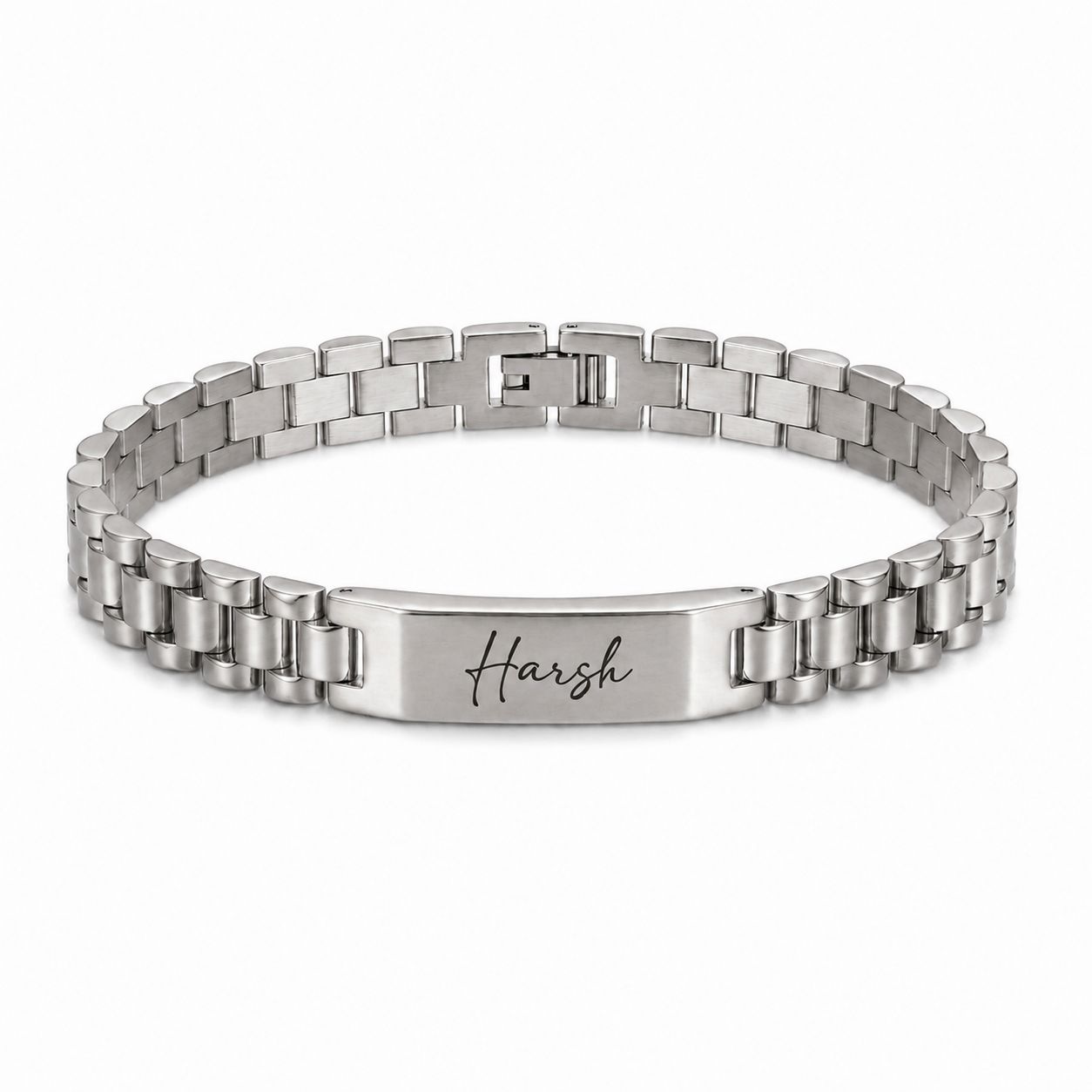 Personalized Stainless Steel Engraved Name Bracelet
