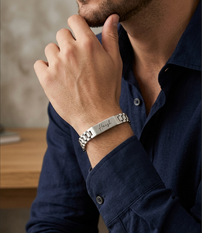 Personalized Stainless Steel Engraved Name Bracelet