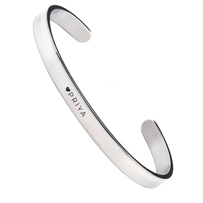 Memo Curved Cuff - Silver