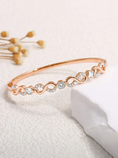 Exquisite Golden Bracelet with CZ Stones