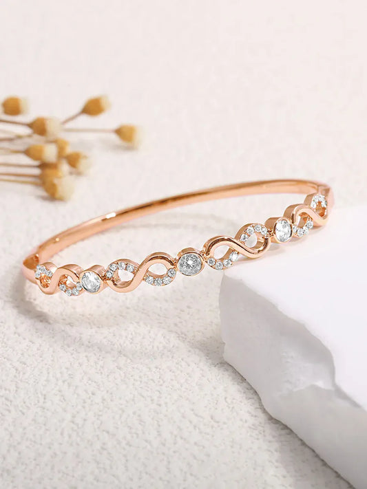 Exquisite Golden Bracelet with CZ Stones