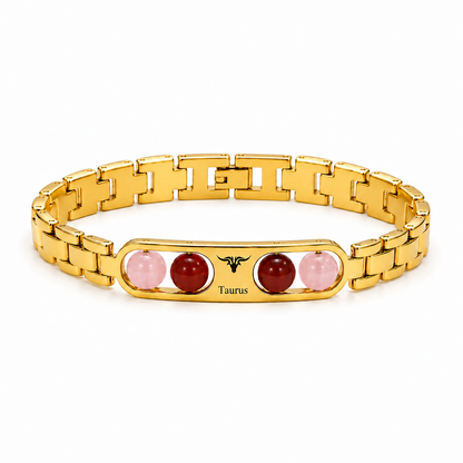 Gold Zodiac Stone Bracelet for Women