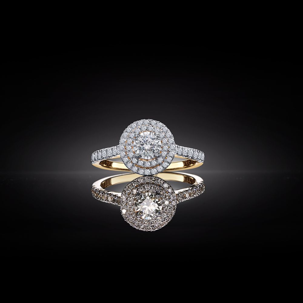 Precious 18KT Yellow Gold Plated Diamond Finger Ring