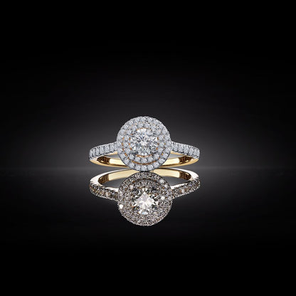 Precious 18KT Yellow Gold Plated Diamond Finger Ring