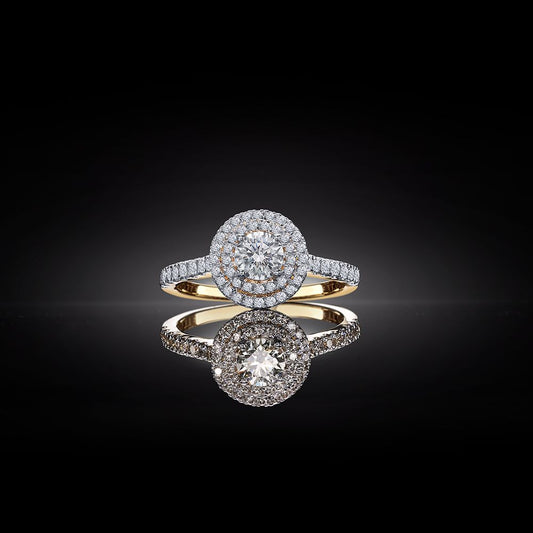 Precious 18KT Yellow Gold Plated Diamond Finger Ring