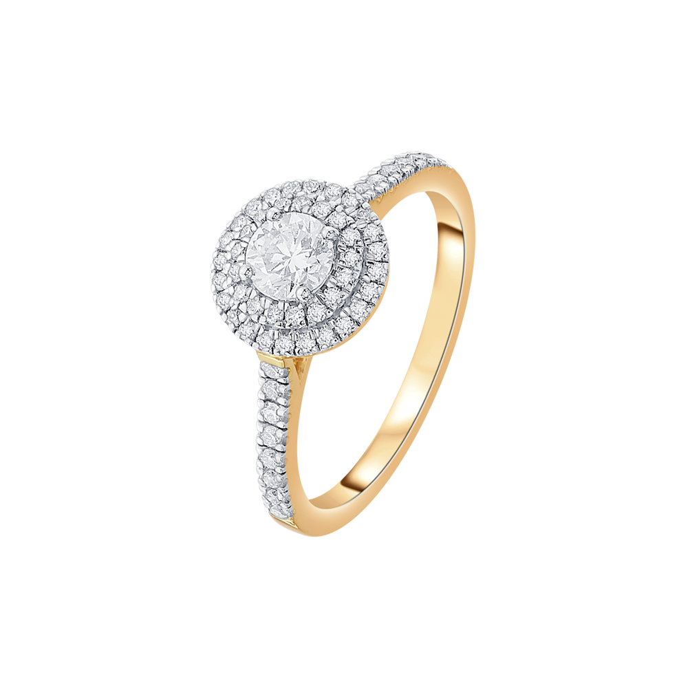 Precious 18KT Yellow Gold Plated Diamond Finger Ring