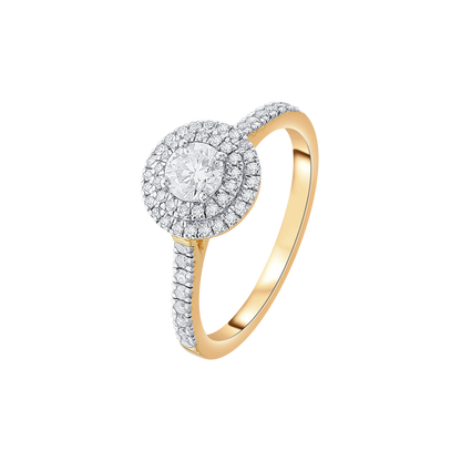Precious 18KT Yellow Gold Plated Diamond Finger Ring