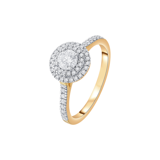 Precious 18KT Yellow Gold Plated Diamond Finger Ring