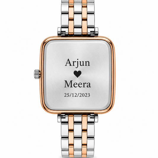 Elegant Two-Tone Rectangular Women's Watch