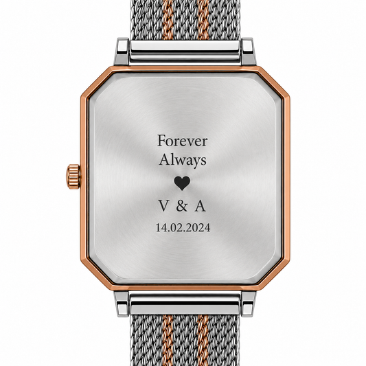 Elegant Two-Tone Mesh Strap Women's Watch